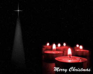 Candle on a Starry Background