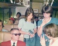 Band students in the bus