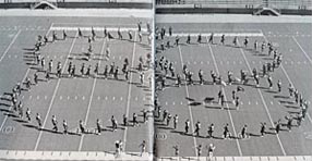 A giant rotating flower at UIL. I am somewhere on the lower right...