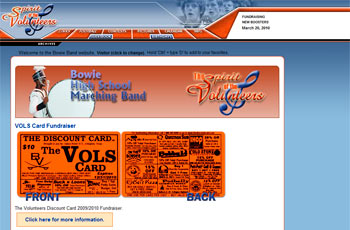 Original Bowie Marching Band website screenshot
