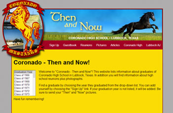 Coronado alumni website screenshot